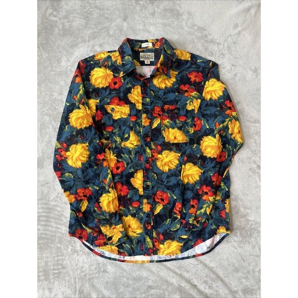 Men’s J.crew Mid Weight Flannel Classic Multicolored Floral Size Medium - Picture 3 of 11
